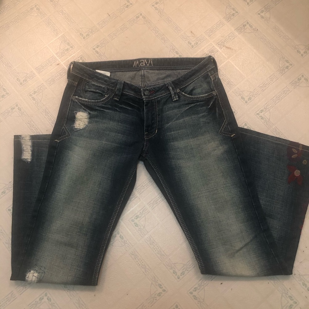 Mavi designer Nordstrom jeans embroidered cute